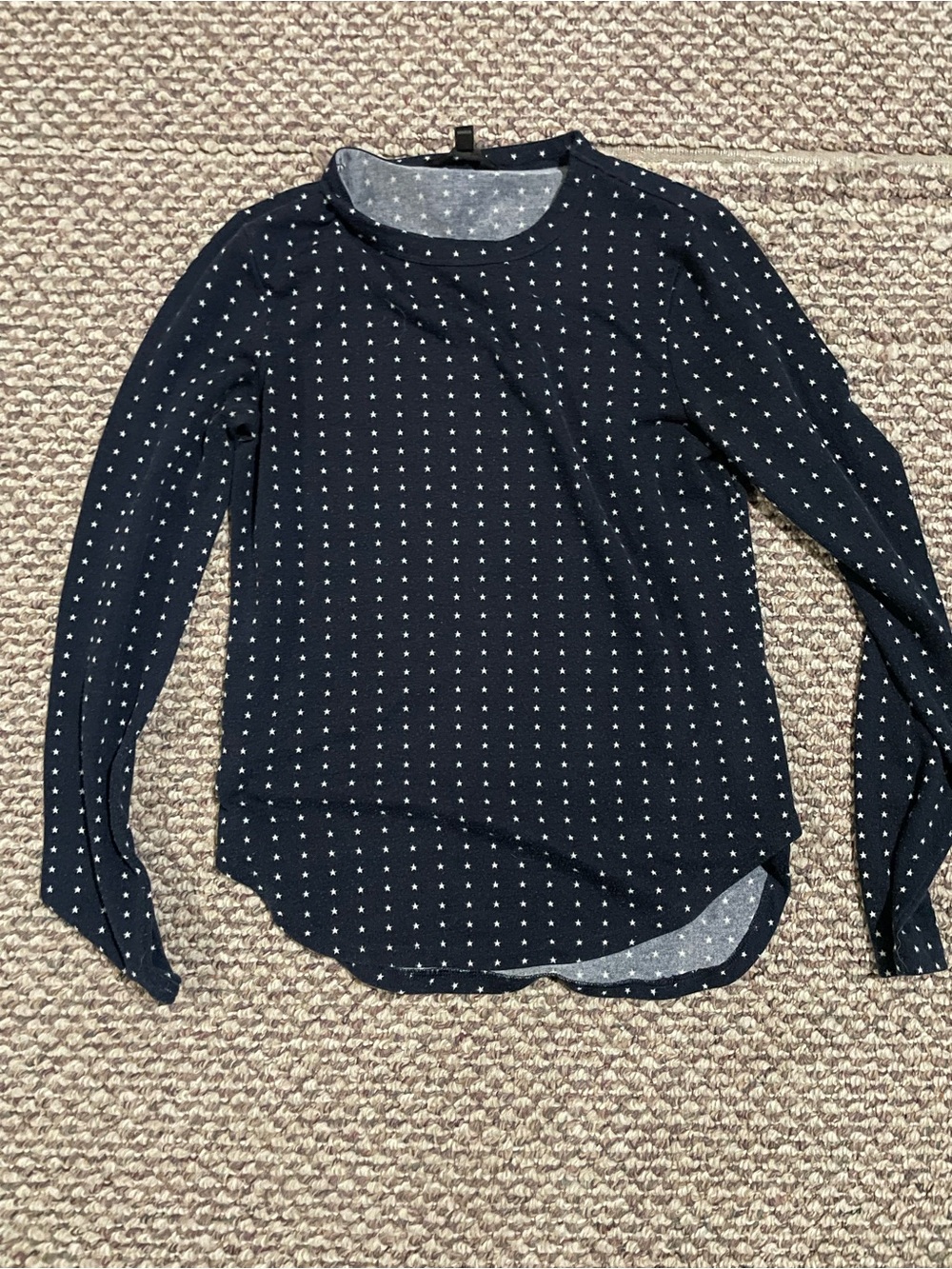 Banana Republic Navy Star Print Long Sleeve Top